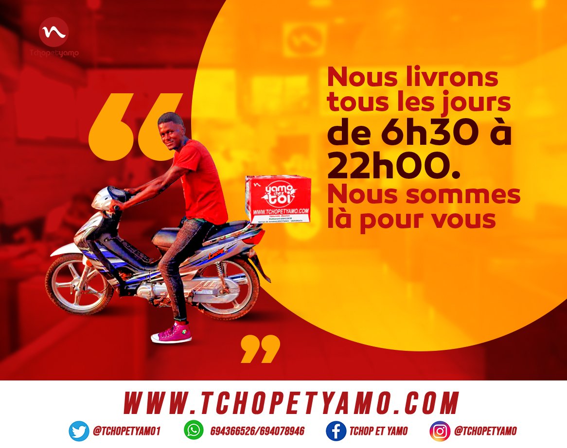 Tchopetyamo1's tweet photo. Livraison à domicile partout dans les villes de Douala et Yaoundé.
Tout le monde doit #TCHOP et #YAMO. 
Contactez nous au 694078946/694366526

#tchop #yamo #livraisonadomicile #homedelivery #food #africandishes #foodphotography https://t.co/JRd3GwEH1i