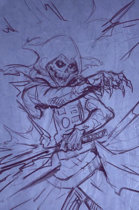 sketch vs finish "Phantom Starkiller" variant comic cover 