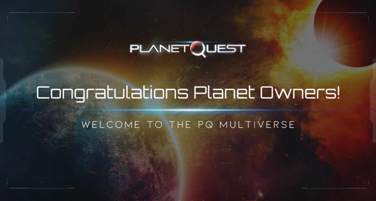 JoinPlanetQuest's tweet image. It’s a wrap! Huge thanks to all in the #PQCommunity who invested so much in the success of this first #PlanetSale. 🚀

Comment below if you’re now part of the PQ multiverse 🌌