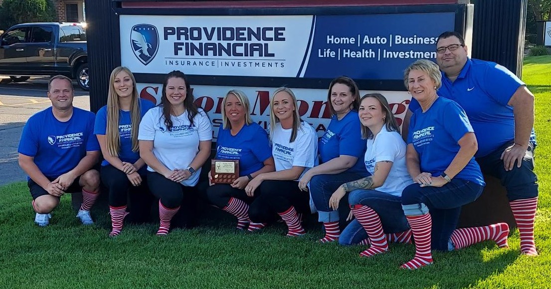 Welcome to Joey Larsen &amp; the Providence Financial team, who recently joined our #365GivingTree community. Here they are Showing Their Stripes in support of #RMHCSoDak. A $365 gift provides a family with a one-week stay at one of our Houses in Sioux Falls. Thanks <a href="/ProFinancialSD/">Providence Financial</a>!