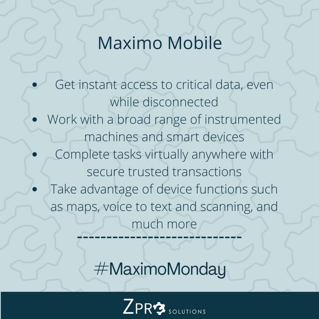 ZProSolutions's tweet image. Read more about Maximo Functional solutions here: zprosolutions.com/ibm-maximo/

#MaximoMonday #AssetManagement #OptimiseOperations #ZProSolutions #ZPro #MaximoMobile #ArtificialIntelligence #AI #AppBasedSolution #SmartDevice