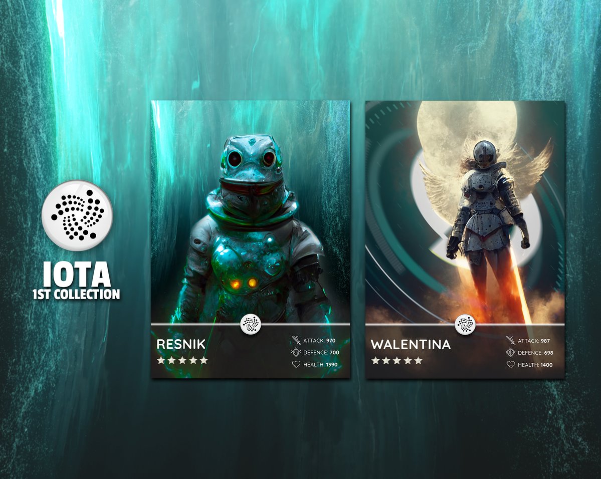 DarkMythosTCG's tweet photo. 👀GIVEAWAY👀

Win a special IOTA 1st edition card. 

Only Resnik and Walentina are left. 

✅ Follow @DarkMythosIOTA
❤️ Like
🔄 Retweet

🔥 Would be very happy if you follow us on #soonaverse

Promo Collection:
https://t.co/p71R56Bek9

Winner will be drawn on 25th August🤞 https://t.co/0h9ySJp2xN