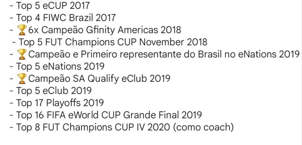 Boa tarde família, venho anunciar a minha volta ao cenário competitivo. 
Foram dois anos afastado apenas acompanhando mas está na hora de voltar, ainda tenho muito a contribuir e estou disposto a me esforçar por isso!
Estou aberto para ouvir propostas.
Segue alguns resultados: