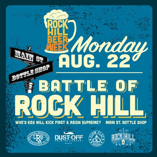 MainStBottle's tweet photo. The Battle begins at 4:00 today! Who will take home the belt and win the Battle for Rock Hill! #SupportLocal #RockHillBeerWeek https://t.co/RCMAj8jt9H