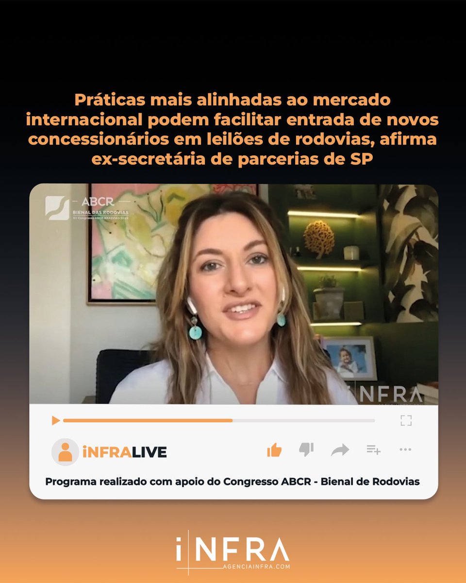 agencia_infra's tweet photo. #iNFRALive | Práticas mais alinhadas ao mercado internacional podem facilitar entrada de novos concessionários em leilões de rodovias, afirma ex-secretária de parcerias de SP. Assista em: https://t.co/7vzxU7rcrH 📸: Reprodução/YouTube https://t.co/1rWPsSp5XD