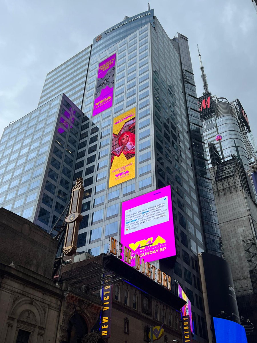 vmas's tweet photo. @JessiJetz hi!! check out your tweet in NYC 🚀 watch the #VMAs this Sunday at 8p on @MTV! #BillboardFamous https://t.co/sUmVyripF1