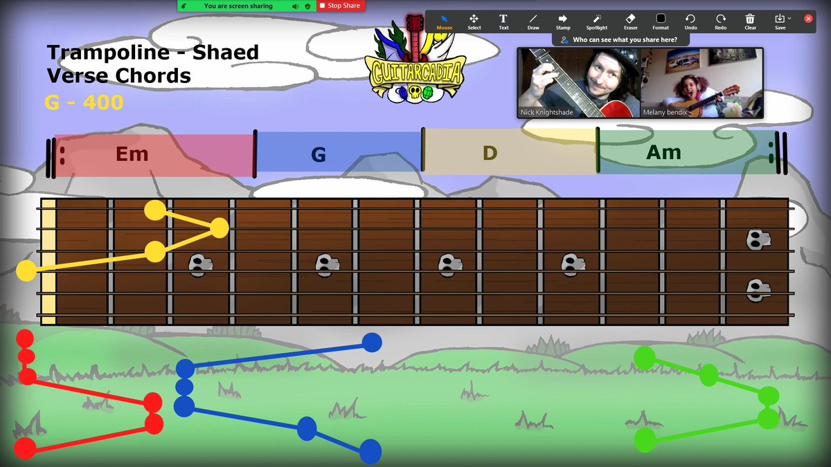 Guitarcadia's tweet image. Practicing Chord shapes &amp;amp; Changes with my Student Noa to the Verse of the Song Trampoline - Shaed!🎸🎶
.
Email Nick to sign-up as a student and book a FREE trial lesson!
✉nick.guitarcadia@gmail.com
#chordshapes #chordchanges #trampoline