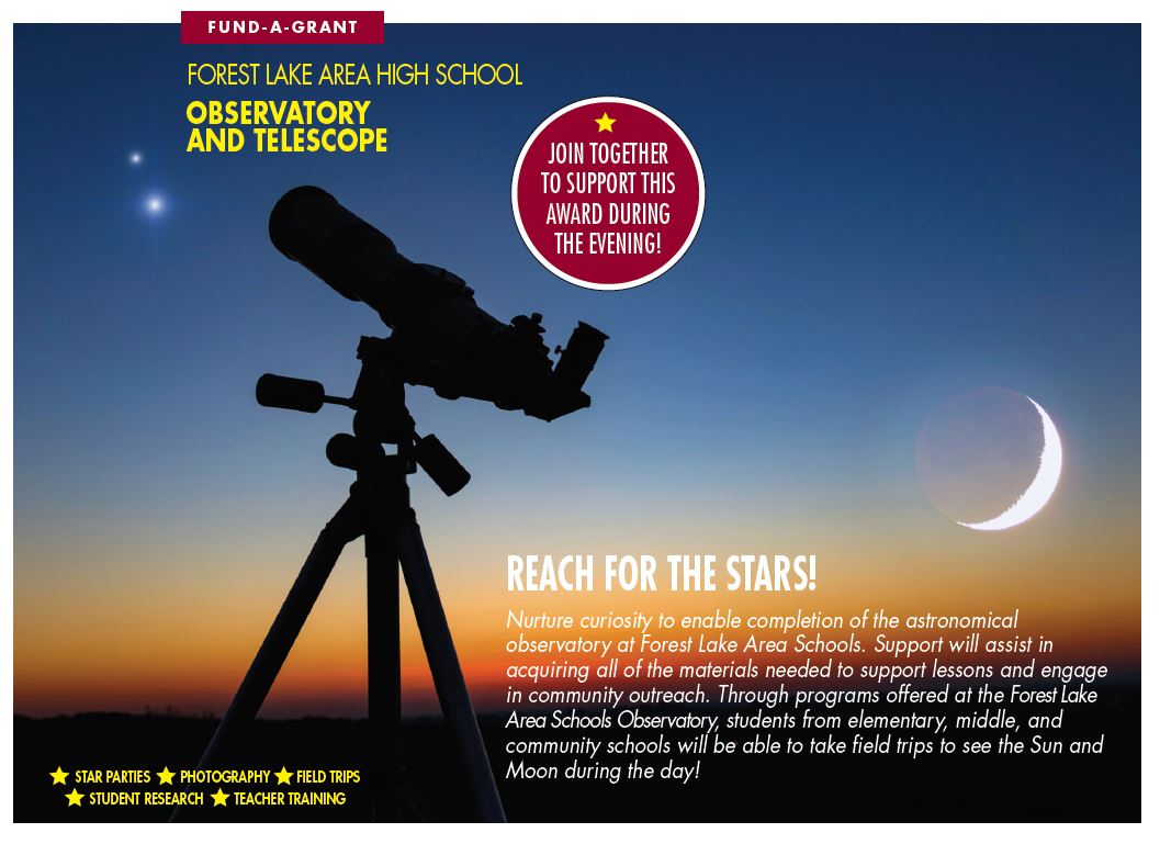 TEFFLAFL's tweet photo. Check out our highlighted 2022-23 Fund-A-Grant!
Reach for the Stars!

Through the use of the TEFFLA grant, the observatory will be completed with all of the materials needed to support lessons and engage in community outreach.

Join us on Sept 8 at Waldoch Farm. https://t.co/PESTC8geQV