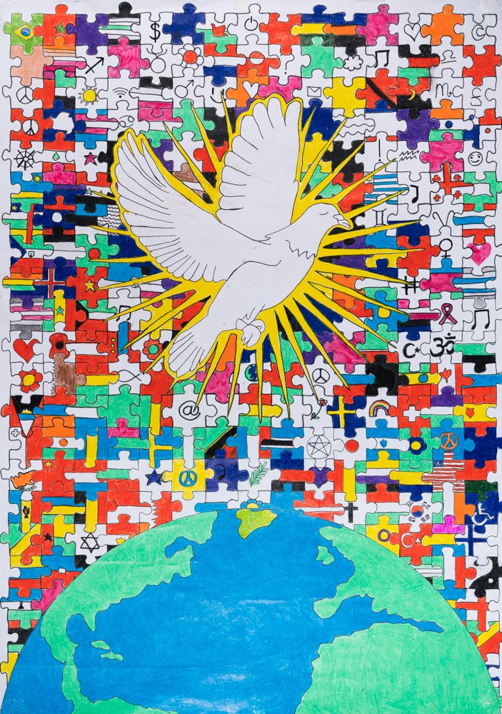 “Peace is the understanding of everyone in harmony.” Martha Gilson, 12, is a 2021-22 Lions International #PeacePoster Merit Award Winner, sponsored by Ross on Wye Lions Club (England). Get involved with the Peace Poster Contest: bit.ly/3m4adL3