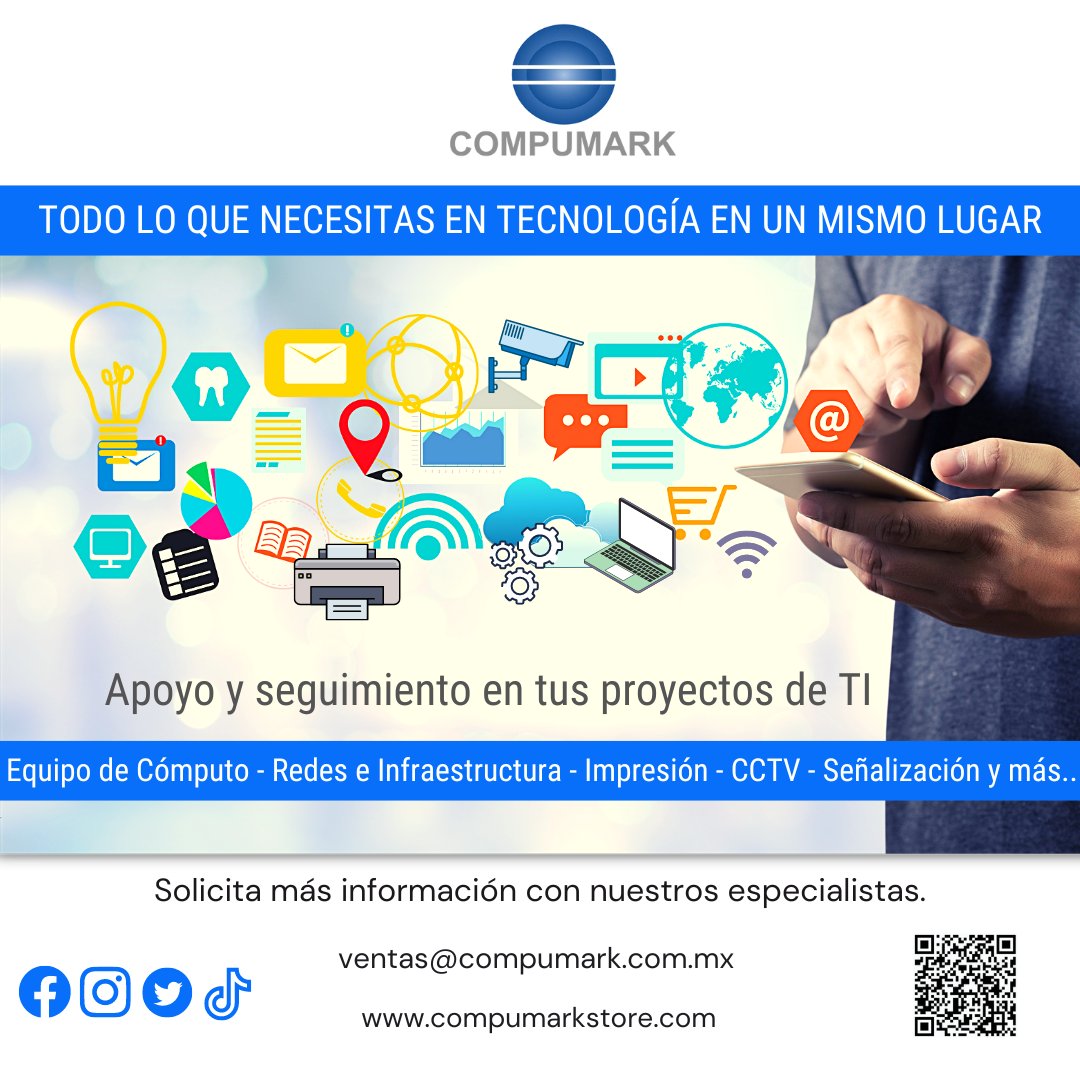 CompumarkMty's tweet photo. Todo lo que necesitas en Tecnología en un mismo lugar, te apoyamos con el seguimiento de tus proyectos de inicio a fin.
ventas@compumark.com.mx
Whatsapp: 812-411-5658📲
Tienda en línea: https://t.co/bukd7Wnvjj
#compumarkstore #Compumark #tecnologia #proyectosti #computadoras https://t.co/sK5n3Rhq6O