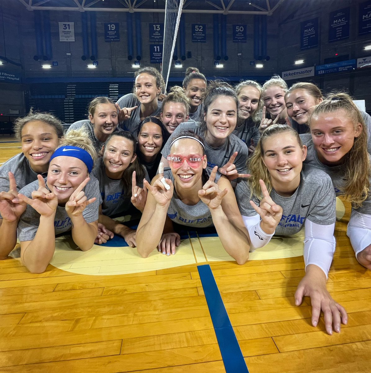 ubvolleyball's tweet photo. Last day of two-a-days! We are ready ๐ @MACSports #MACtion #UBVB #UBhornsUP https://t.co/yB9uCcCz2H