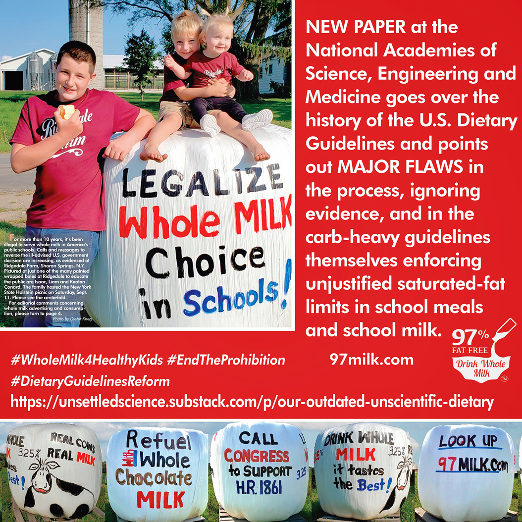 Paper @ Nat'l Academies of Science traces history of US Dietary Guidelines notes MAJOR FLAWS in process, ignoring evidence &amp; how carb-heavy guidelines enforce unjustified saturated-fat limits 4 meals/milk @ school. unsettledscience.substack.com/p/our-outdated…
#WholeMilk4HealthyKids #EndProhibition