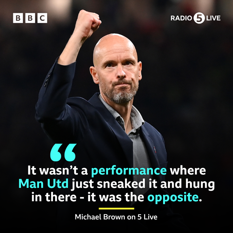 5liveSport's tweet photo. 🏃‍♂️ Distance covered tonight:

#MUFC 113.78km - 110.6km #LFC

Man Utd ran 18km more than they did v Brentford.

💪 Erik ten Hag's running sessions paying off.  

#bbcfootball #MUNLIV
