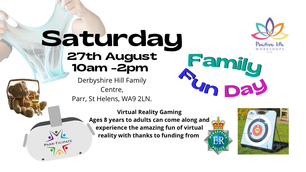 Come and join us Saturday for our #Parrticipate event funded by #StHelens police 👮‍♀️ we have free #VirtualReality experiences, stalls and lots of fun planned for the day. <a href="/whatsonsthelens/">Whats On in StHelens</a> #familyfun #community #RT