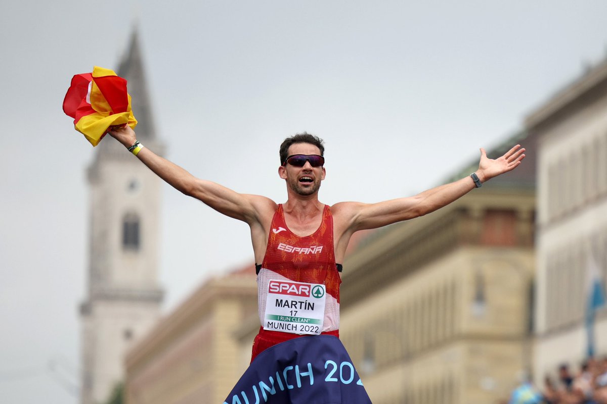 DatsMeLife's tweet photo. LO HA VUELTO A CONSEGUIR ⚡

🥇¡ @Alvaroatletismo ES CAMPEÓN DE EUROPA DE 20 KM MARCHA! @🥇Con un tiempo de 1:19:11⏱️

🏆 Berlín 2018
🏆 Munich2022 

#Munich2022 #athletics #EspañaAtletismo #sport #trackandfield https://t.co/JkKt0mouYT