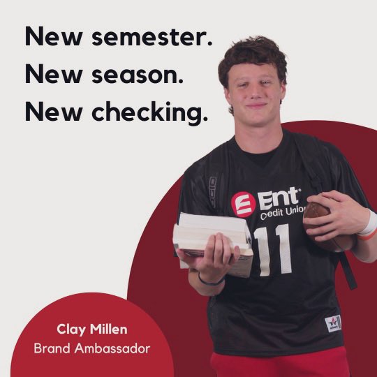 ClayMillen's tweet photo. 📚 🏈 💳 
Check out the @entcu No Strings Checking™ account at the link in my bio and get a $200 bonus if you open a new account!¹

Insured by NCUA https://t.co/FUY1vCziyM https://t.co/FguE1M97lV