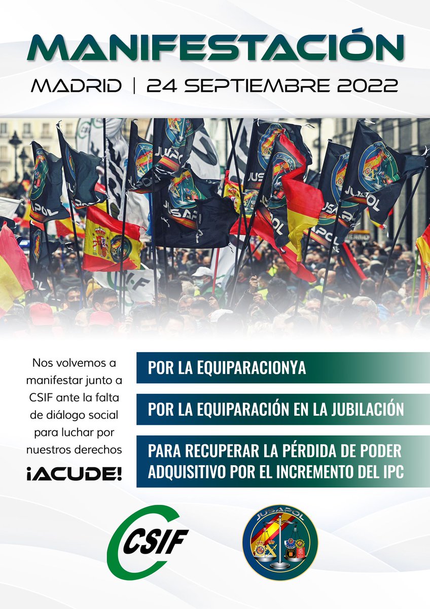 erplomi's tweet photo. El @policia y el @guardiacivil es un tipo de persona incapaz de ver una injusticia y no actuar. Incluso arriesgando su vida

Pero mes a mes ven una injusticia contra ellos, en sus nóminas. Y se quedan en casa sin moverse?

El #24Sep nos vemos en Madrid #EquiparacionYa @Jusapol https://t.co/MIrr5ckrs5