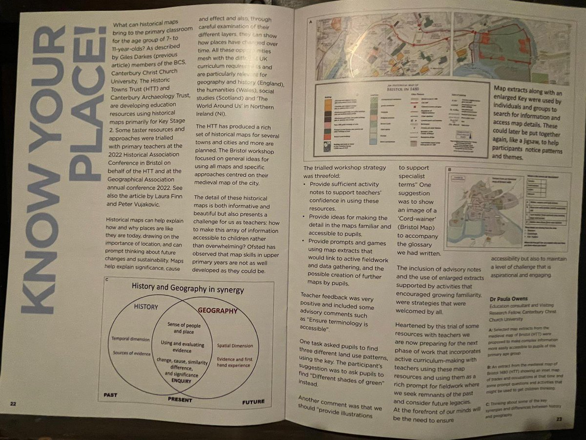 Primageographer's tweet photo. @bcsmaps @UN_SDG Delighted to have an article published in #Maplines about using @hist_towns #maps #geographyteacher #historyteacher https://t.co/SmUmUKz2z1
