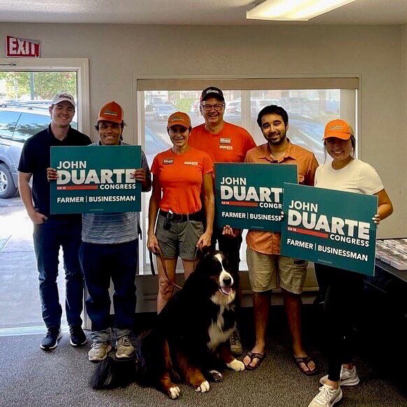 Duarte4Congress's tweet photo. Knocking doors in the Valley during the summer ain’t easy, but #TeamDuarte knows that campaigns are about connecting with our neighbors and talking about the issues that matter most.
#SendAFarmerToCongress #DuarteForCongress https://t.co/pcGTUll4dQ