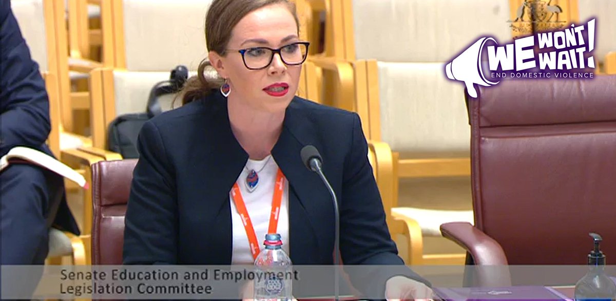 asu_nsw_act's tweet photo. ASU Branch Secretary @nataliemlang powerfully put the case for universal access to 10 days paid domestic violence leave at a Senate Committee yesterday.

All workers - including casuals and part time workers - must have access to this life saving leave.

#auspol https://t.co/8fACSI3neH