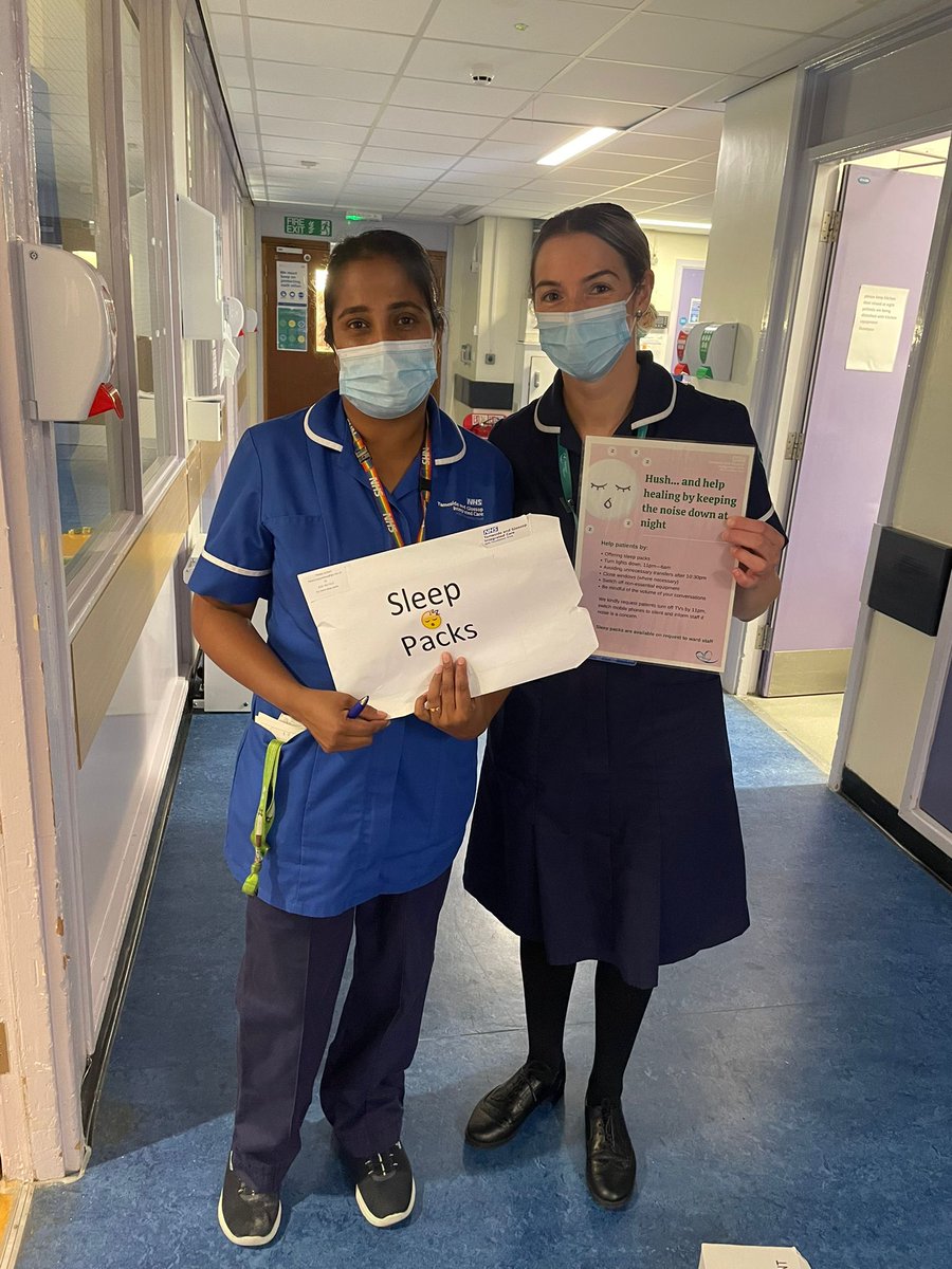 TGICFTSaferCare's tweet photo. This is the start of noise at night week! π€« So important for us to lower our noise levels at night and promote a good sleep for our patients π΄ Sleep packs handed out & posters to remind staff that a little goes a long way π€ #noiseatnight #promotesleep #sleephelpshealing https://t.co/md1iRit0Np