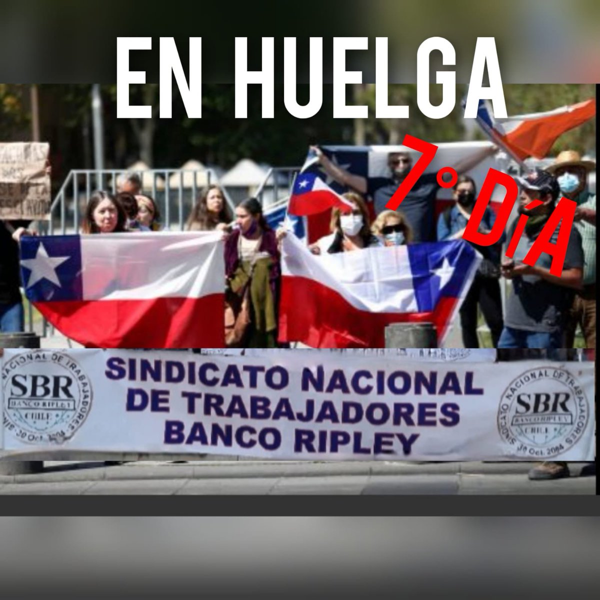 SBR31102004's tweet photo. Hoy Lunes 22 de Agosto es nuestro 7º día de huelga y la empresa no se presenta al petitorio web de los trabajadores!

Agradecemos el apoyo a cada una de las sucursales que se han hecho presente a lo largo de todo chile ! https://t.co/byk5fhdehn