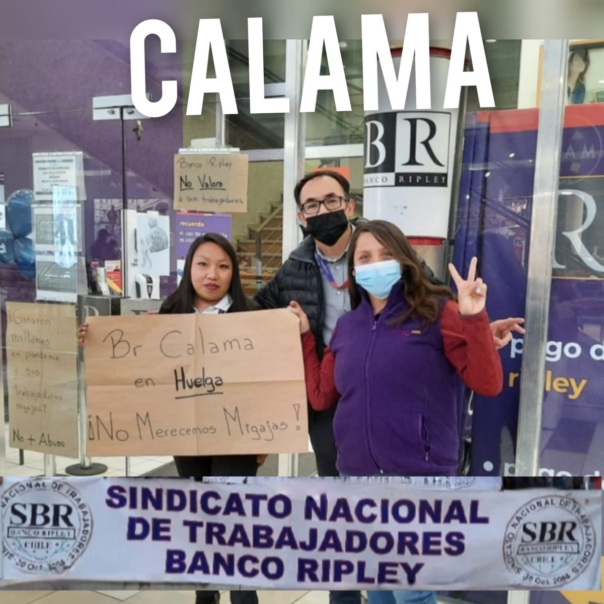 SBR31102004's tweet photo. Hoy Lunes 22 de Agosto es nuestro 7º día de huelga y la empresa no se presenta al petitorio web de los trabajadores! 

Agradecemos el apoyo a cada una de las sucursales que se han hecho presente a lo largo de todo chile ! https://t.co/Se1RWJsPlC