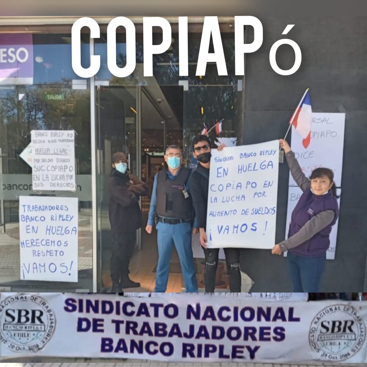 SBR31102004's tweet photo. Hoy Lunes 22 de Agosto es nuestro 7º día de huelga y la empresa no se presenta al petitorio web de los trabajadores! 

Agradecemos el apoyo a cada una de las sucursales que se han hecho presente a lo largo de todo chile ! https://t.co/Se1RWJsPlC