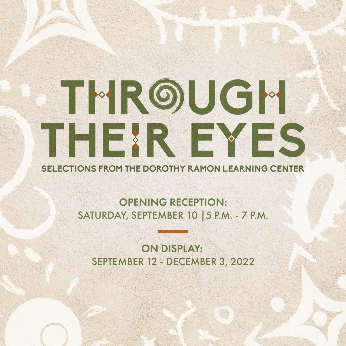 We are excited to present another exhibition titled “Through Their Eyes: Selections from the Dorothy Ramon Learning Center”. Come see the selection of work at the Reopening Reception on September 10 from 5 - 7 PM! 

RSVP for the event at bit.ly/RAFFMASEP10