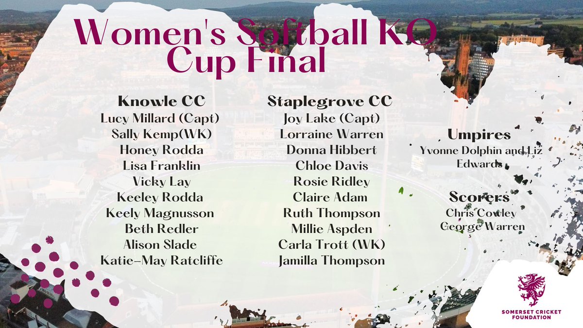 SomCricketFDN's tweet photo. We are excited to hosting the Women's Hardball and Softball Finals @CACG_Somerset tomorrow evening 👇

📢 Hardball Final
 🕐17:30 
📍@TDCCWomen v @ClaverhamCC 

📢Softball Final 
🕐19:15
📍@CC_Staplegrove v @KnowleCC https://t.co/CWU69J0DdD