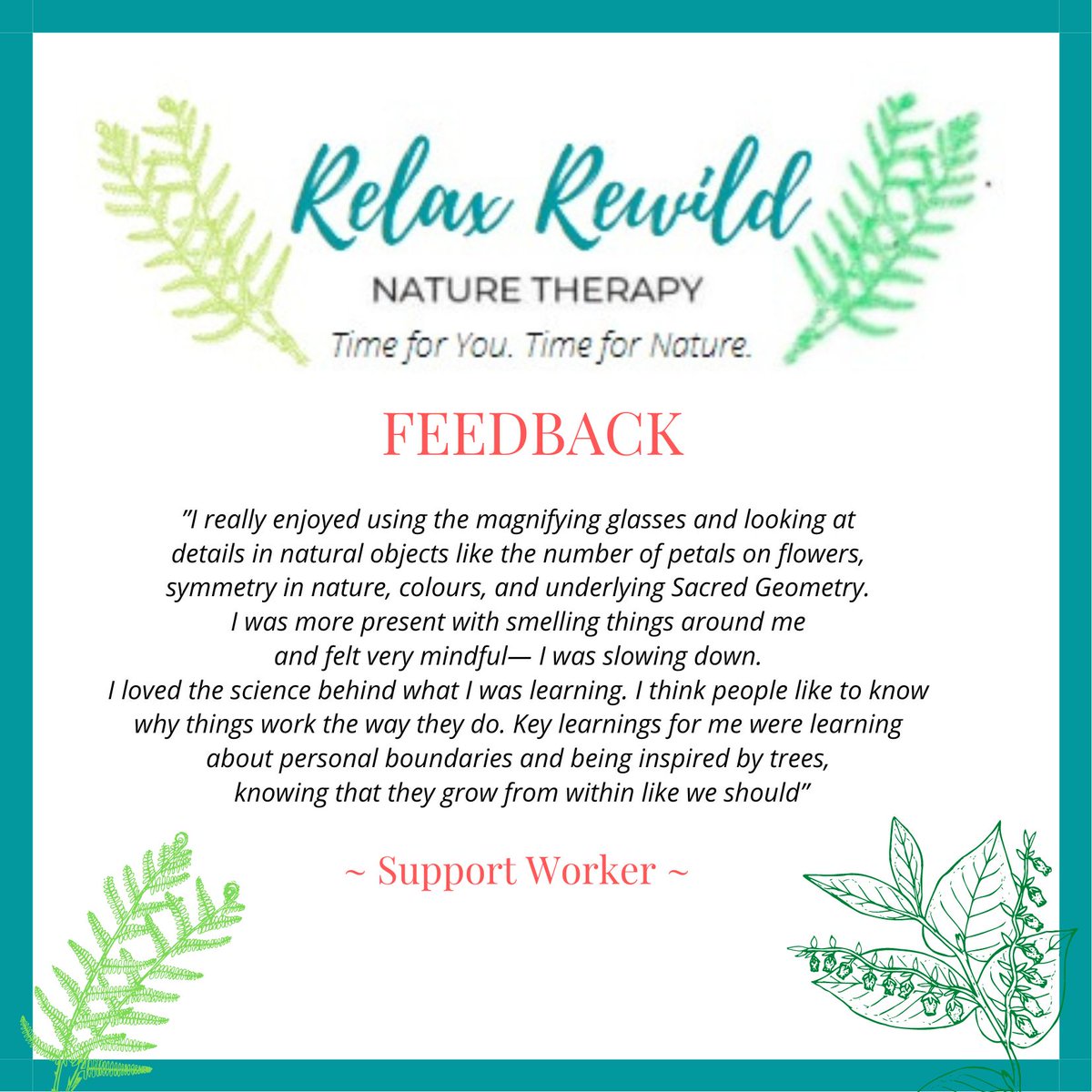 Relax_rewild's tweet image. We love receiving feedback like this! We know that #Nature is a #Healer and we love #SharingNature to help those affected by #MentalHealth. If you are a professional working with Children, Young People and Vulnerable Adults, join our mailing list here:forms.gle/3E5g2xma4JjcTZ…