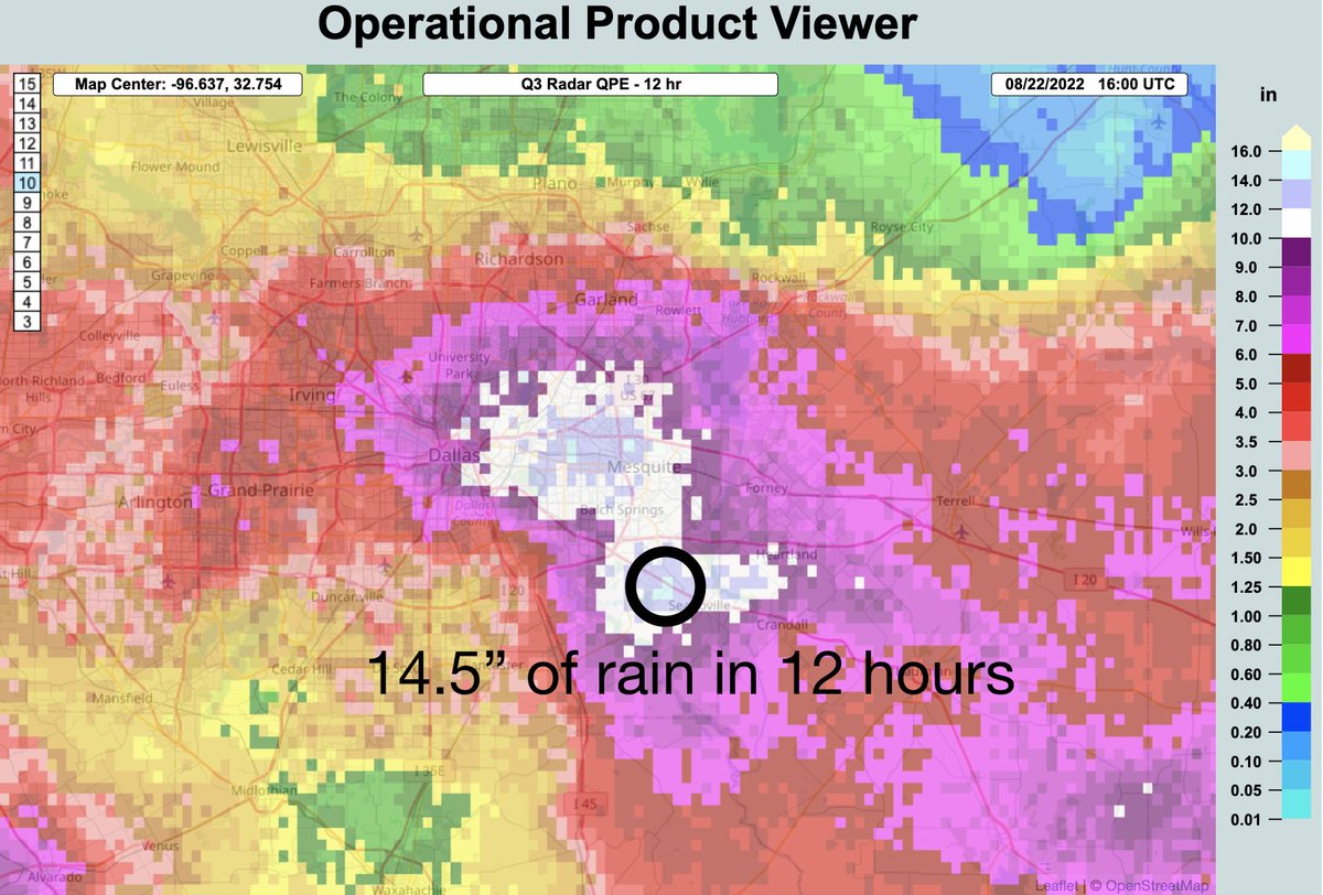 US_Stormwatch's tweet photo. The US has seen five 1-in-1,000-year rain events in the last 27 days. 

St Louis on July 25-26, Eastern Kentucky on July 28, Southern Illinois on August 2, Death Valley on August 5, and now Dallas-Fort Worth on August 21-22. https://t.co/JDh0GIss4O