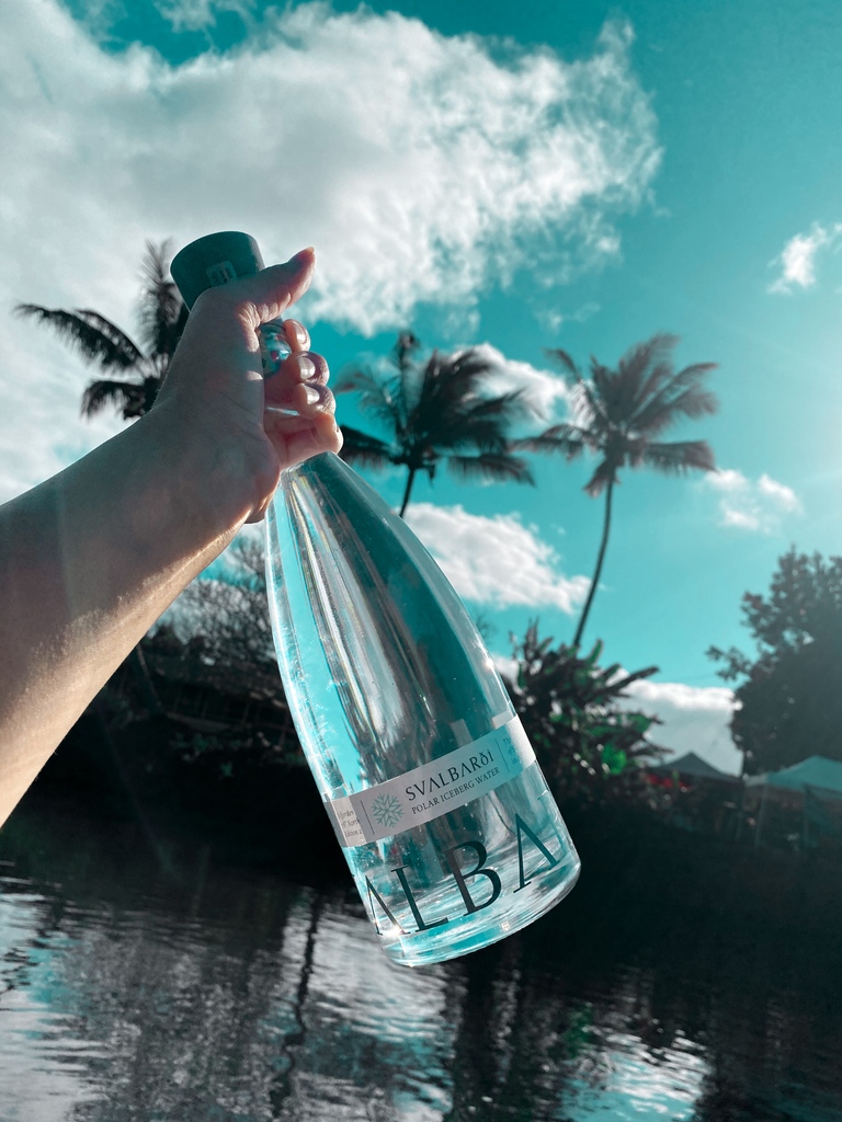 svalbardiice's tweet photo. Cold bottle of #icebergwater in warm Hawaiian tropics. And #carbonnegative to save 100kg of arctic ice wherever Svalbarði is enjoyed
#hawaii #ecoluxury #gift #bottledwater #premiumwater #naturalwater #finewater #arcticwater #bottleservice #svalbard #premiumdrinks #nonalcoholic https://t.co/moAM9fM1QE
