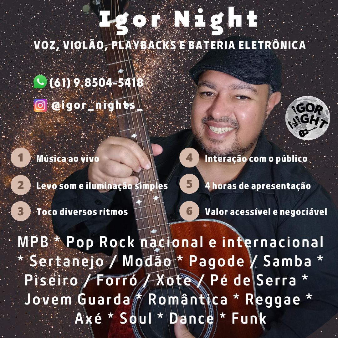IgorNight's tweet photo. Quer música ao vivo de qualidade para sua festa ou bar/restaurante? Chame IGOR NIGHT. https://t.co/qhM23BqLki