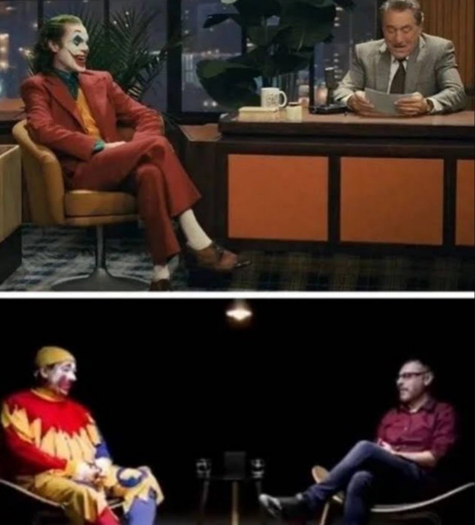 Mortainfame's tweet photo. Aquí vemos a un psicópata dañado por la sociedad y el joker arriba 
#shitpost #humor https://t.co/LlMGOYPjGi