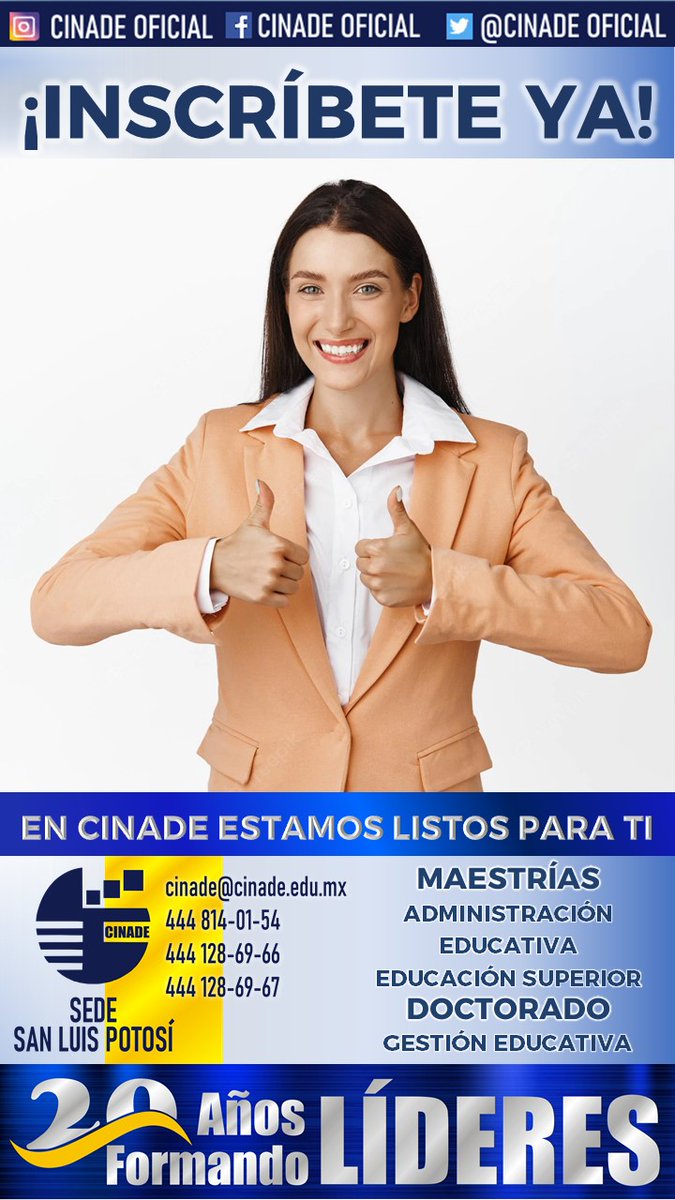 CinadeOficial's tweet photo. Inscripciones Abiertas... Los mejores alumnos estamos en #CINADE
Inicio de Clases: Maestría en Administración Educativa y Maestría en Educación Superior 03 DE SEPTIEMBRE y Doctorado en Gestión Educativa 10 DE SEPTIEMBRE. https://t.co/t04aqtp1ue