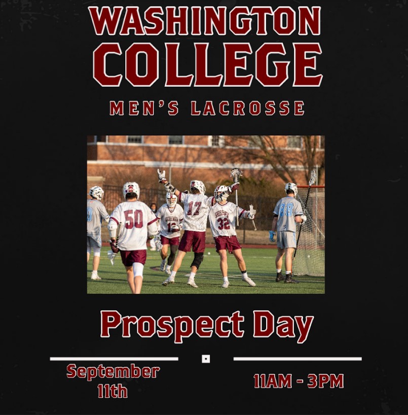Registration is open for the Washington College men's lacrosse Prospect Day, 11a.m.-3 p.m., on Sept. 11 - bit.ly/3cj4917