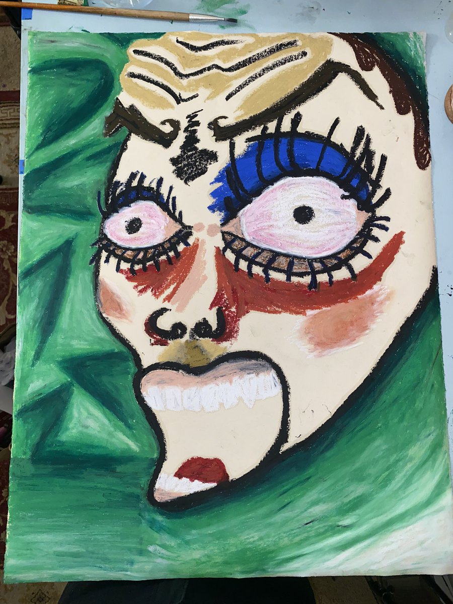 sxruphee's tweet photo. SCREAMING 😱 

check out my instagram to see the process 
#art #artistsontwitter #oilpastel #drawing #screaming #sxruphee https://t.co/Dg11SZrpGr