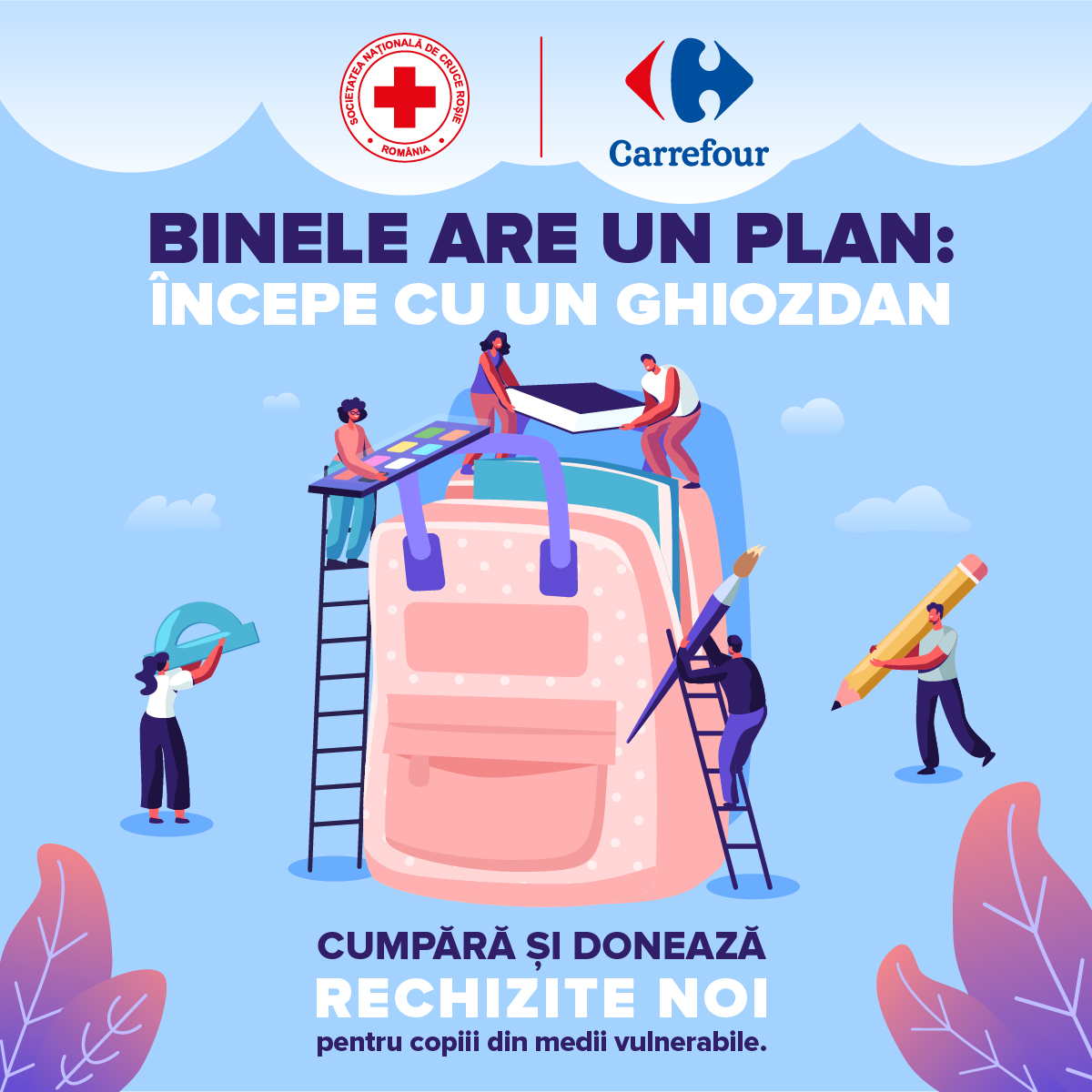 Campania ”Binele are un plan, începe cu un ghiozdan” -   crucearosie5.ro/carrefour-roma…