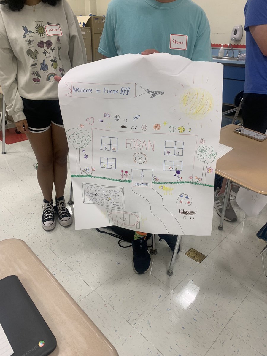 StacyMurphyCES's tweet photo. Spending my morning with the Foran Natural Helpers - discussing how they want Foran to sound and feel as they prepare to welcome incoming 9th graders this week. “Comfortable, excited, supported and stress-free!” @ManeStMirror https://t.co/XzKMUuGR2n