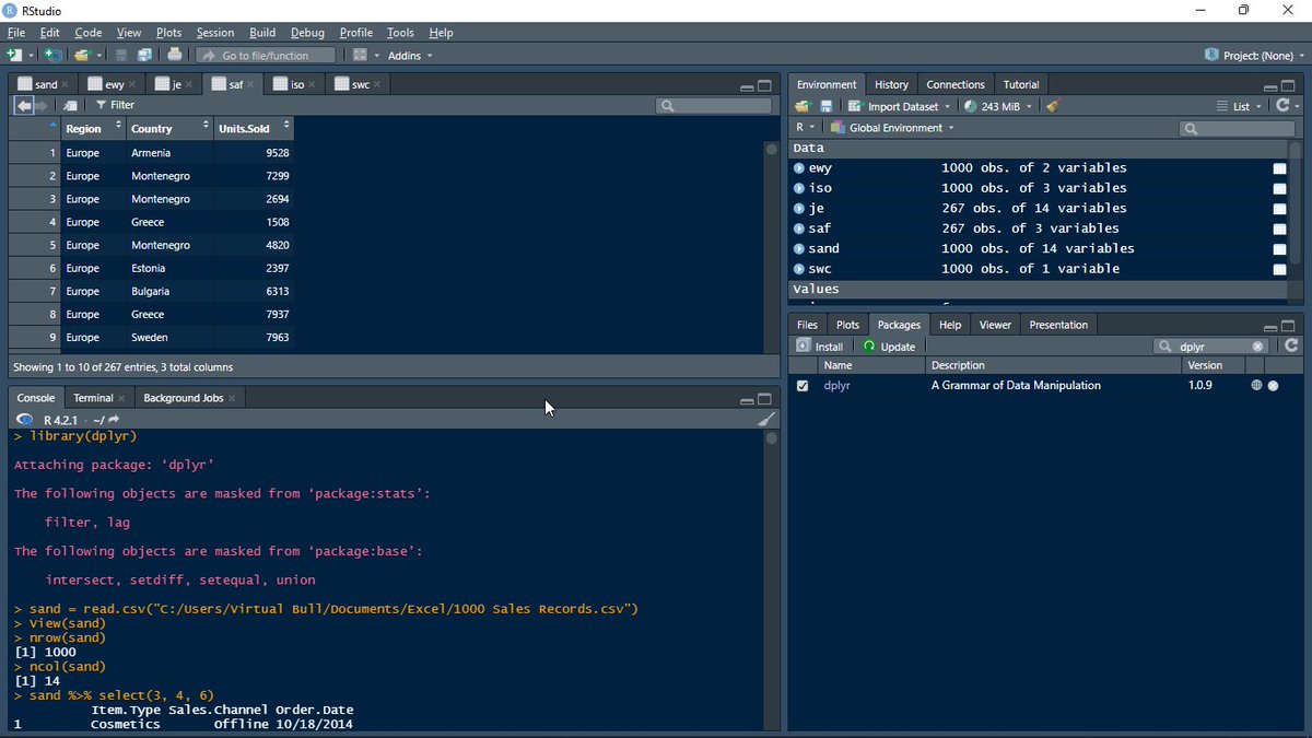 Arumuman3's tweet image. Who is a Data Analyst without R programming language? Just half body😂…I couldn’t be, and that’s why I recently commenced my journey in R⬇️⬇️⬇️ #r #rprogramming #rprogramminglanguage #programming #DataScience #DataAnalyst #DataAnalysis #DataAnalytics