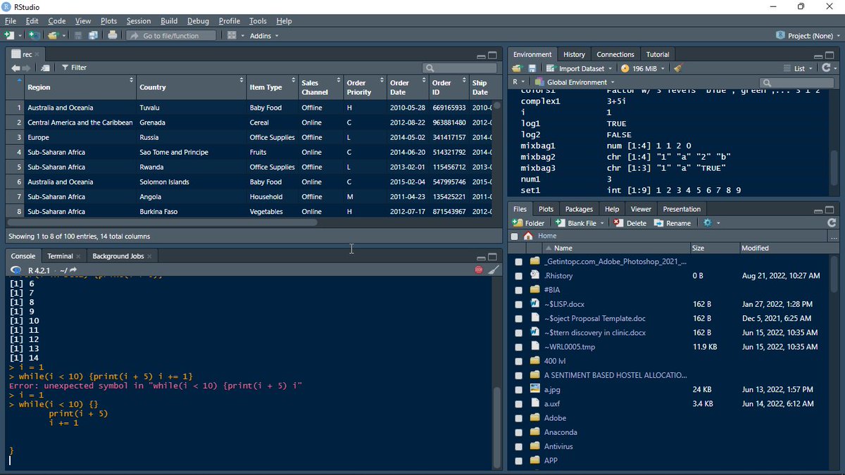 Arumuman3's tweet image. Who is a Data Analyst without R programming language? Just half body😂…I couldn’t be, and that’s why I recently commenced my journey in R⬇️⬇️⬇️ #r #rprogramming #rprogramminglanguage #programming #DataScience #DataAnalyst #DataAnalysis #DataAnalytics