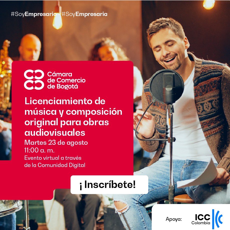 BOmm_Bogota's tweet photo. No te pierdas esta charla donde conocerás aspectos legales para licenciamiento y música original para contenidos audiovisuales con Patricia Renjifo. Participa mañana a las 11:00 a. m. conectándote aquí: https://t.co/DnWFWiWmcm
#ClusterMusica https://t.co/VbOD43PZhi