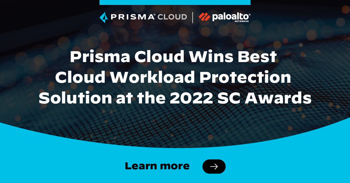 prisma_cloud's tweet image. We’re honored to win Best #CloudWorkloadProtection Solution at this year’s @SCMagazine Awards, along with 2 other honors for Prisma Cloud and @PaloAltoNtwks! 🏆 Learn more: bit.ly/3PAE6Ag