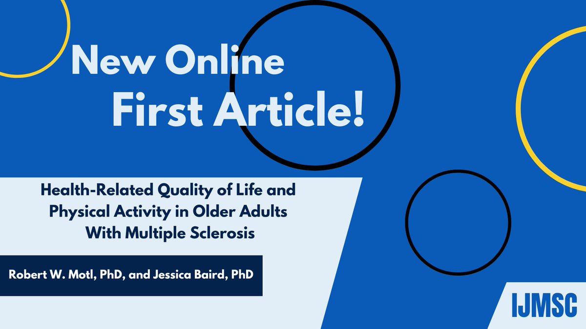 IJMSCtweets's tweet photo. #MultipleSclerosis #research #QOL #PhysicalActivity @thisisUIC @UABPT @UICAHS #UICKINES
https://t.co/i7k9prv3tn https://t.co/cLTvwo4TTT