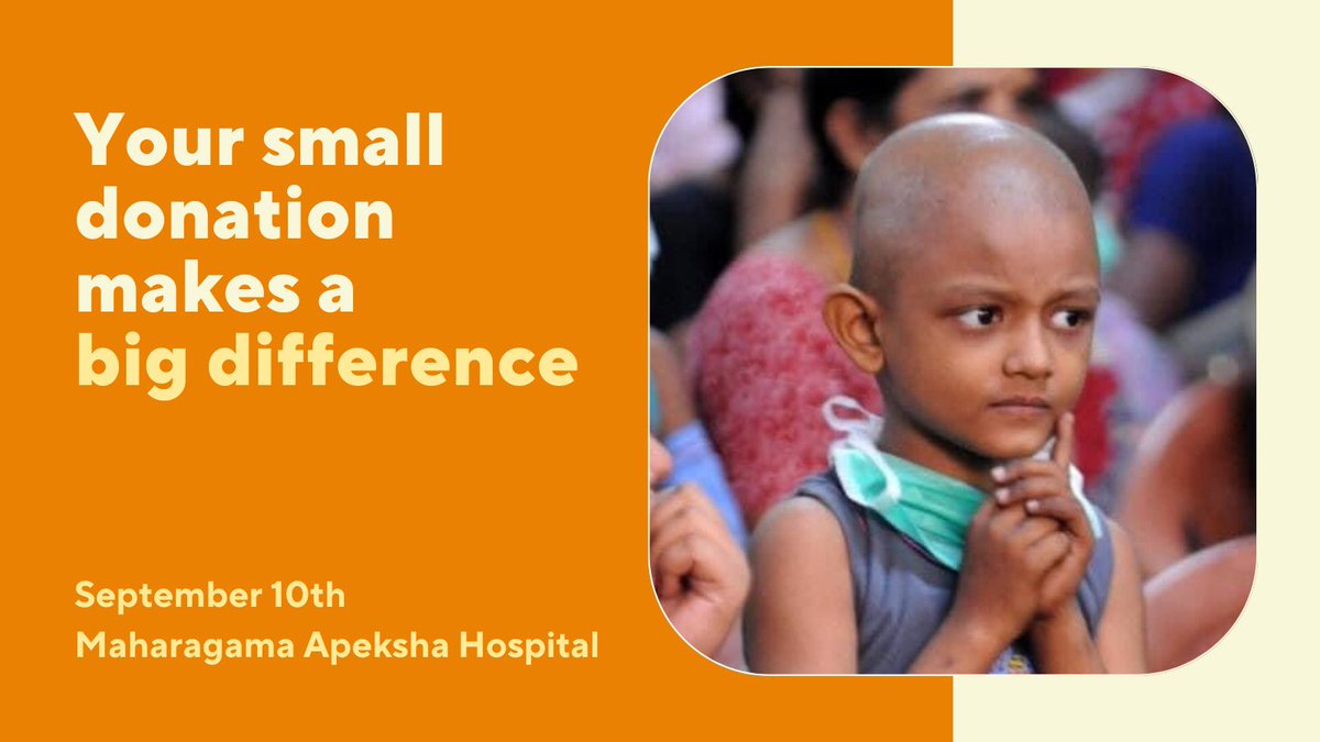 සැප්තැම්බර් 10 වෙනිදා මහරගම අපේක්ෂා පිළිකා රෝහලේ දානය...❤️🙏🏻
අපි සැප්තැම්බර් 10 මහරගම අපේක්ෂා පිලිකා රෝහලේ ඉන්න රෝගීන් සියළුම දෙනාට ( රෝගීන 800කට ) දවල් දානය දෙන්න සූදානම් වෙනවා...  

මේ සදහා ඔබටත් දායක විය හැක. 
අවශ්‍ය දව්‍ය 

docs.google.com/spreadsheets/d…