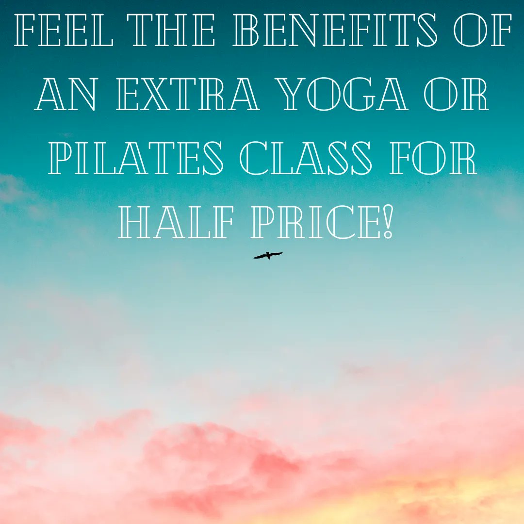 Use the code 'Halfprice' at the checkout and enjoy the benefits of an extra yoga or Pilates class🙌 •One code per client •Valid July & Aug 2022 •Cannot be redeemed for cash •Pilates and yoga classes only, excludes ante and postnatal classes and reformer sessions