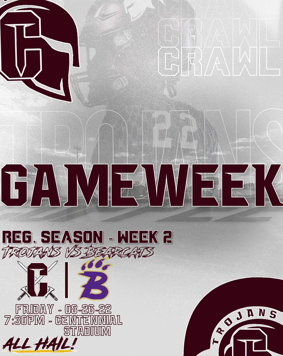 The Trojan Army is Heading Southwest! 

⚔️  x 🐻🐱 

🎟:Bainbridge
📅:08/26/22
⏰:7:30PM
📍:Centennial Field- Bainbridge

#CRAWL | #ALLHAIL | #TROJANS⚔️