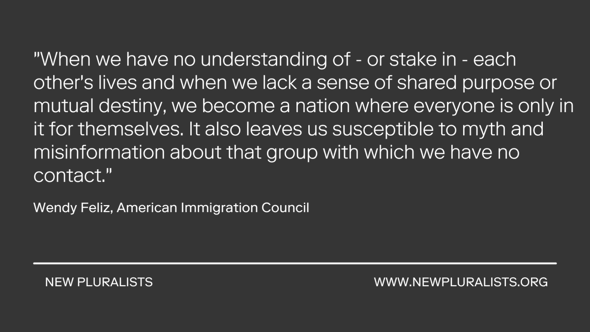 newpluralists's tweet photo. If we don't take action on reversing the notion of "us vs. them" in America, we won't be able to solve some of our nation's biggest issues. 

Read why @WendyisFeliz believes investing in relational infrastructure is needed now👇 
https://t.co/USc2Kx9OCV https://t.co/1EcsbGRvCb