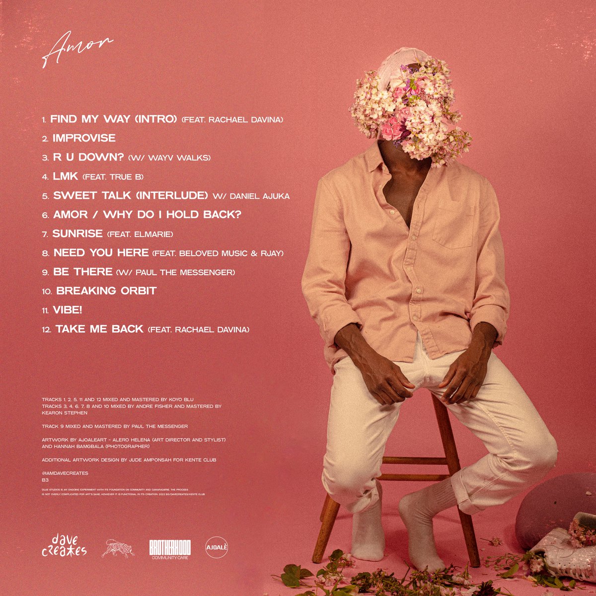 tracklist for my debut album “Amor” dropping this friday 26th. much love to everyone involved!! 💐 #amor